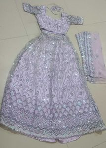 Lilac Embellished Lehenga Choli Set