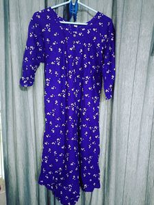 Beautiful Purple Kurti With Flowers