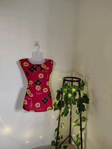 Red Floral Chinese Top