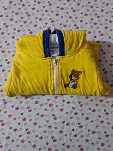 Yellow Quilted Jacket For Kids(12 to 18 Months)