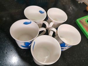 5 Tea ☕ Cups 🍵 Ceramic Made &amp; In Good Condition