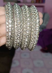 Sparkling Silver Bangles