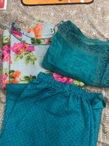Sleeveless Silk Suit Set