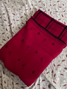 Black and Pink Saree With blouse❤️❤️