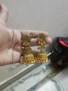 Golden Jhumka Earrings