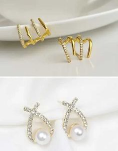 Pearl &amp; Crystal Ear Cuff Set