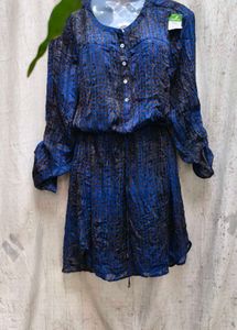I. Blue Printed Dress