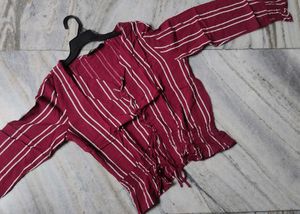 Striped Maroon Top