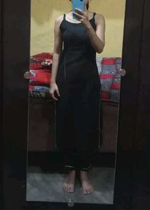 Sleek Black Slip Kurta Set