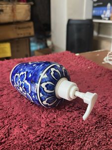 Blue Floral Soap Dispenser