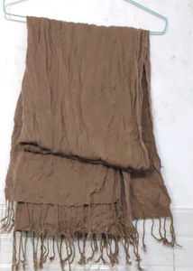 Brown Scarf with Fringes
