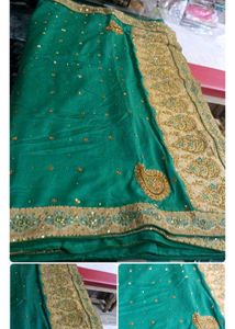 Green Embellished Saree