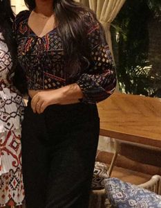 Padded Printed Crop Top