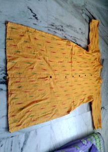 Ikkat Yellow Kurta
