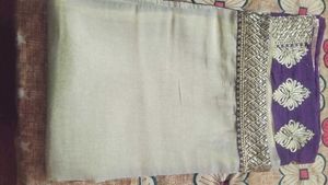 Elegant Golden Saree With Stritched Blouse