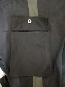 Black Cargo Pants with Olive Details