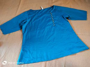 Teal Blue ( Rama )Button-Down Tunic