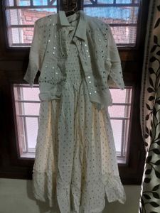 Mirror Work Gown With Jacket
