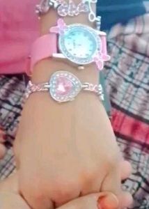 Combo Pack Of Pink Watch &amp; Bracelet Set