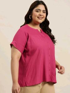 Sztori Plus Size Solid Shirt Style Top
