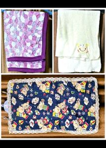 Combo Of 3, 2 baby Blanket n A mattress