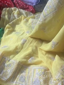 Yellow Embroidered Saree