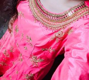 Pink Embroidered Kurti