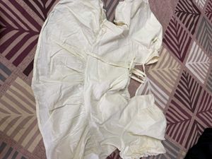 Cream Ruffle Detail Top