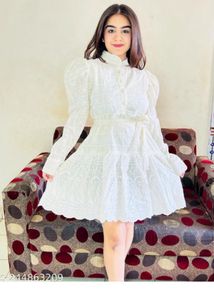Charming White Embroidered Dress