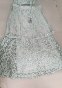 New Party Wear Pista Colour Indo Western Lehnga
