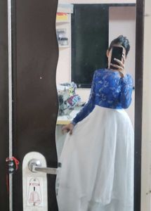 White Layered Gown  For 12 to 17 Year Girls