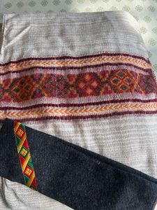 Ethnic Woolen Cap &amp; Stole Set