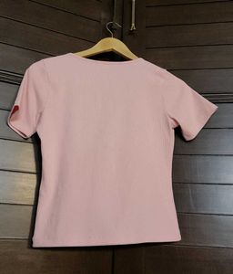 Madame Solid Dusty Pink Round Neck Top