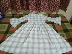 Girls' Green Checkered Dress