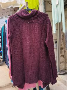 Burgundy Knit Cardigan