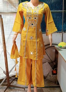Yellow Embroidered Kurta Set