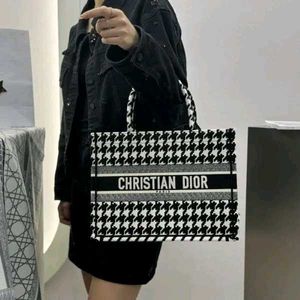 Christian Dior Houndstooth Tote