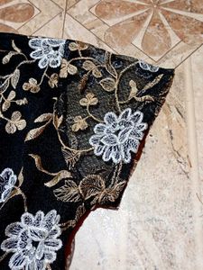 Elegant Black Floral Embroidered Top