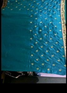 One Time Used Saree With Stiched Blouse Bust 36