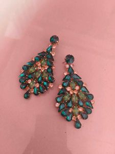 Emerald Green Teardrop Dangle Earrings