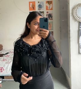 Elegant Black Sheer Top