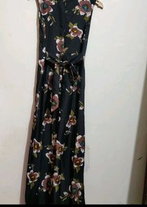 Black Dress Floral Print For 30 Bust