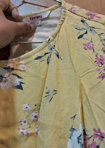Cute Yellow Color Floral One Piece