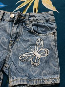 Butterfly Denim Shorts