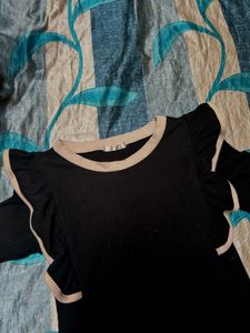 Black Ruffle Top