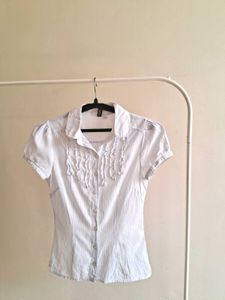 H&M Striped Fitted Collar Shirt