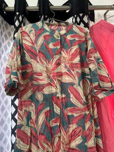 Blue Pink Kurti And Plazo