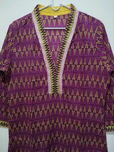 Multicolor Leaf Print Kurta