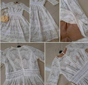 Gorgeous Net Laced Dress With Lining