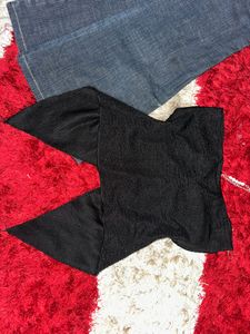 Black tube crop top